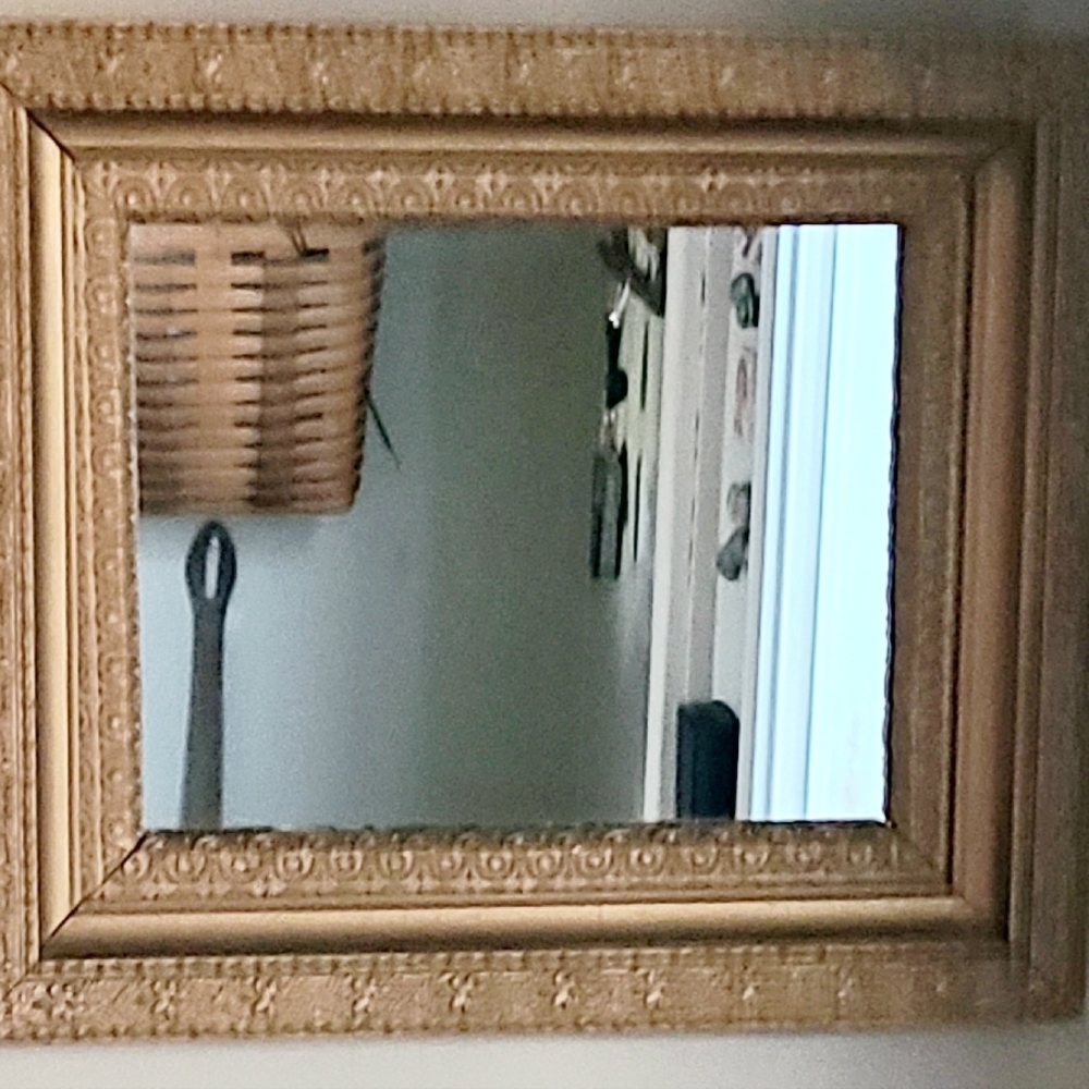 Swedish 19th Century Hand Carved Painted Wood Mirror